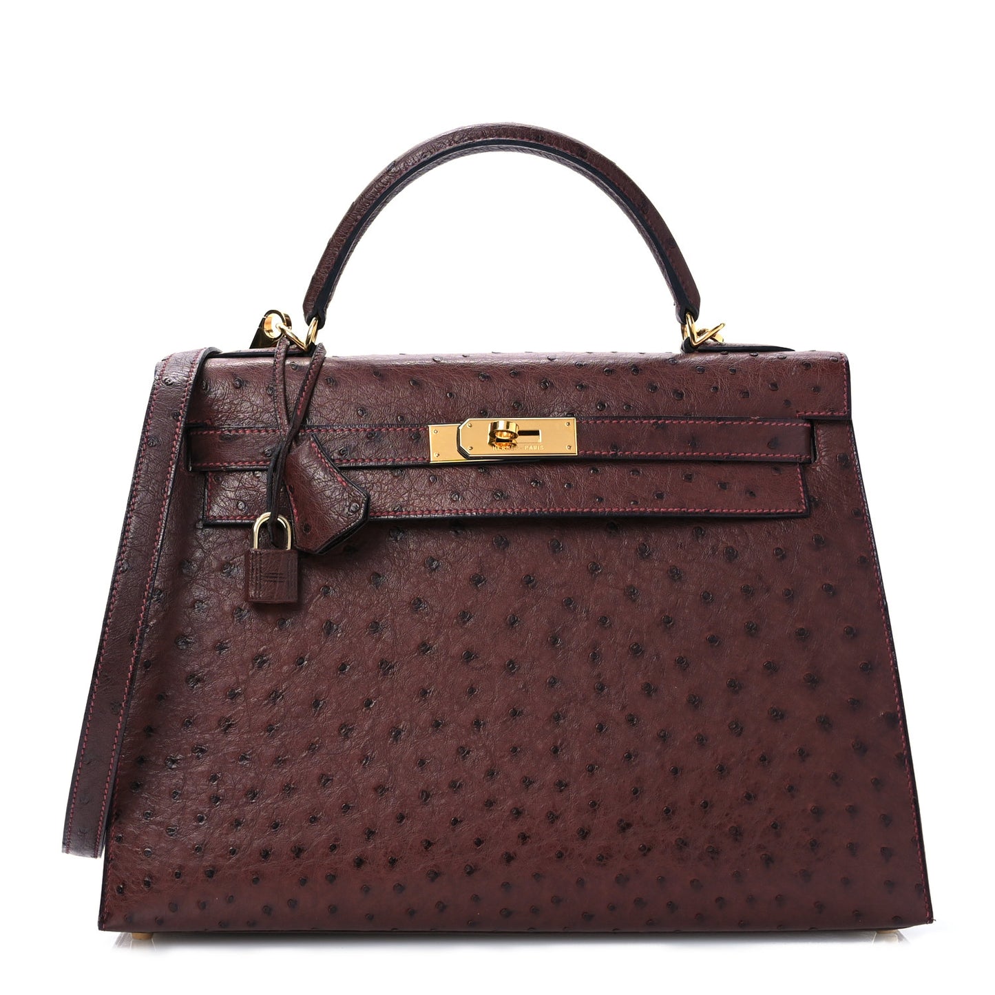 Ostrich Kelly Sellier 32 Marrone Fonce