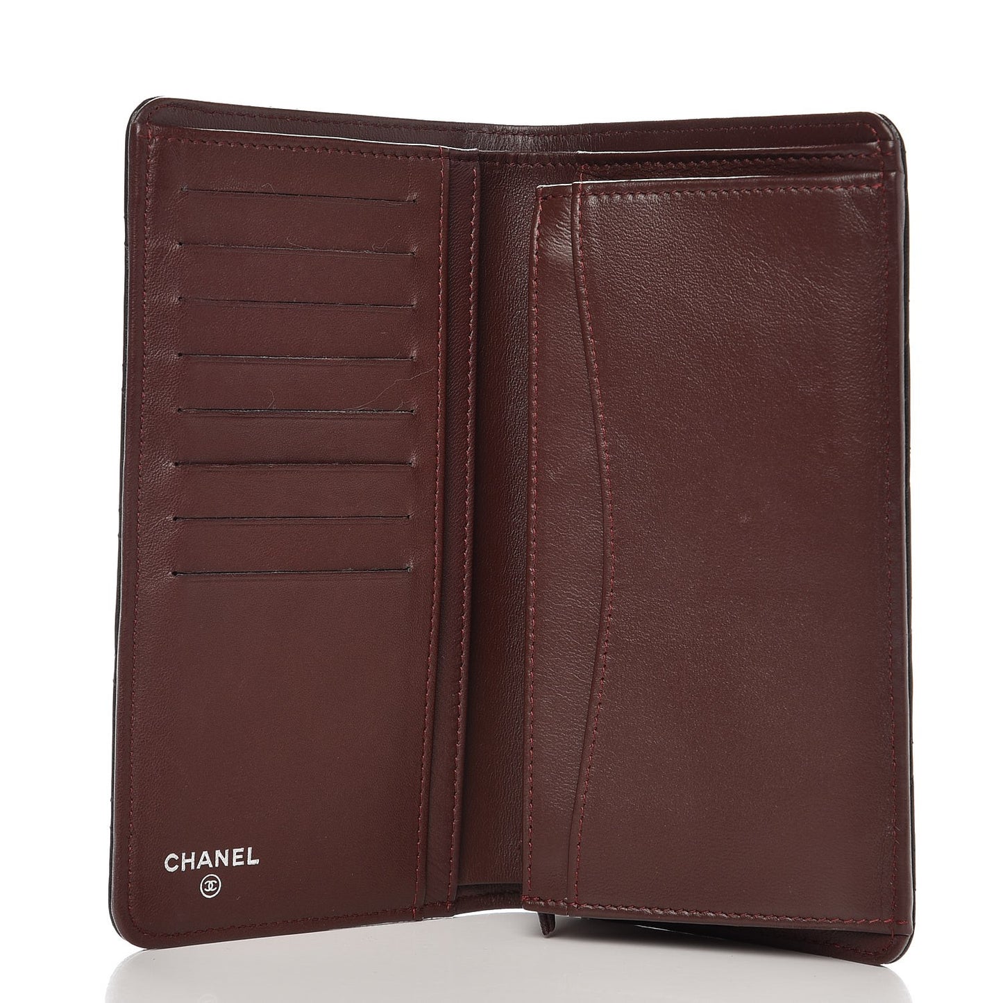 Lambskin Quilted Yen Wallet Black
