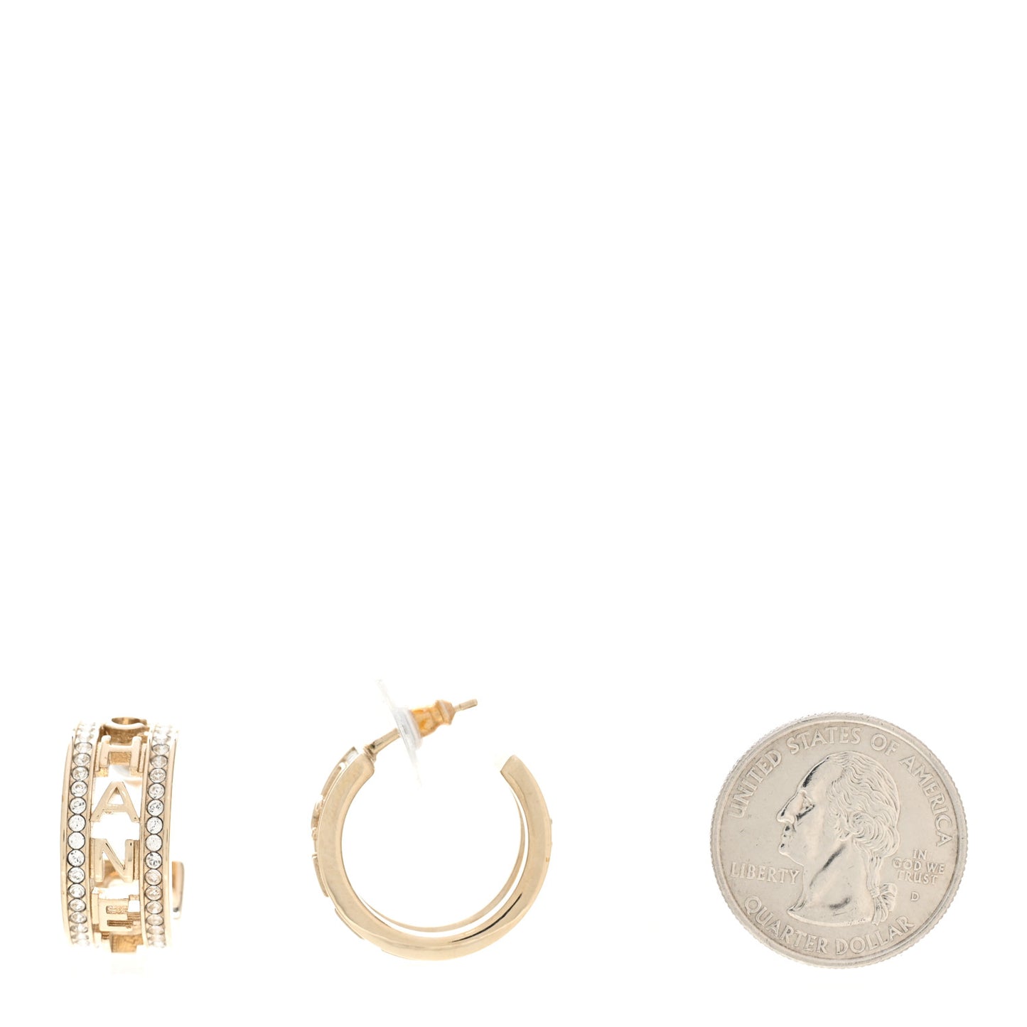 Metal Crystal Bow-tiful CC Hoop Earrings Gold