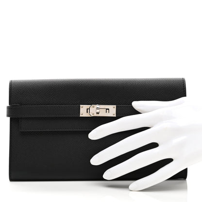 Hermes Epsom Kelly Longue Wallet Black 2 of 8