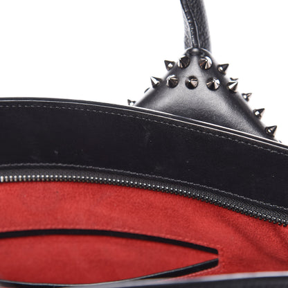 Christian Louboutin Grained Calfskin Studded Large Eloise Satchel Black 8 of 17
