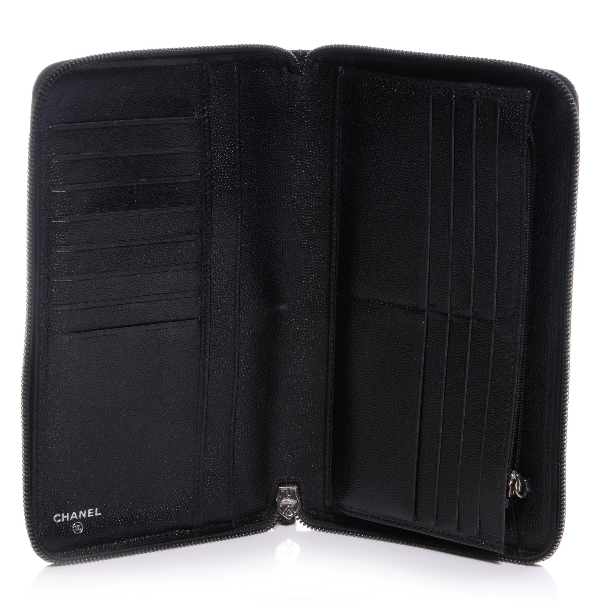 Chanel Caviar Sevruga Large Zip Around Wallet Black 5 of 9