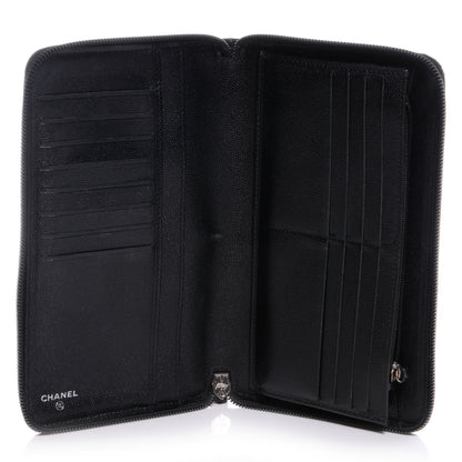 Chanel Caviar Sevruga Large Zip Around Wallet Black 5 of 9