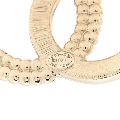 Chanel Crystal Pearl CC Earrings Gold 3 of 4