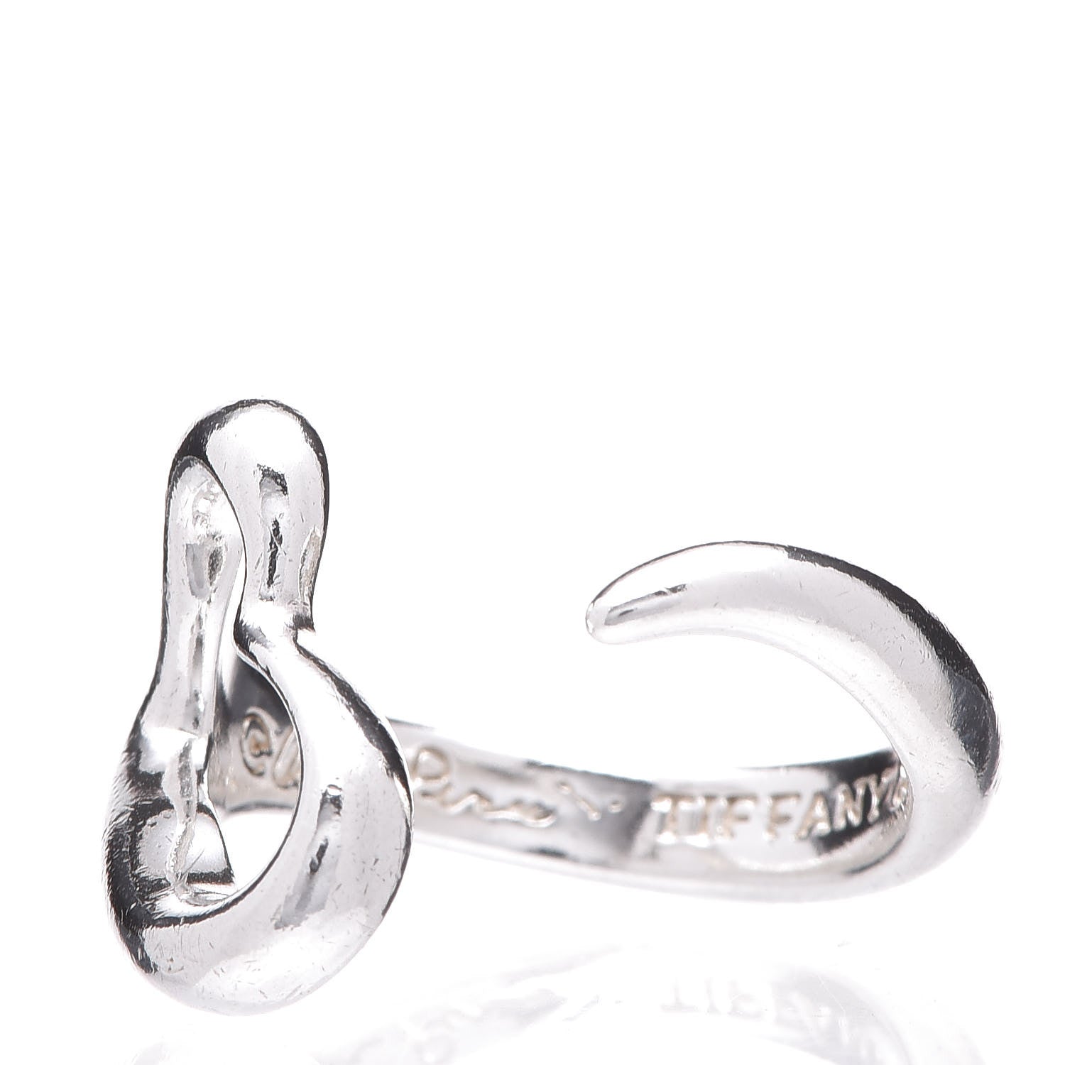 Tiffany Elsa Peretti Sterling Silver Open Heart Ring 52 6 3 of 7