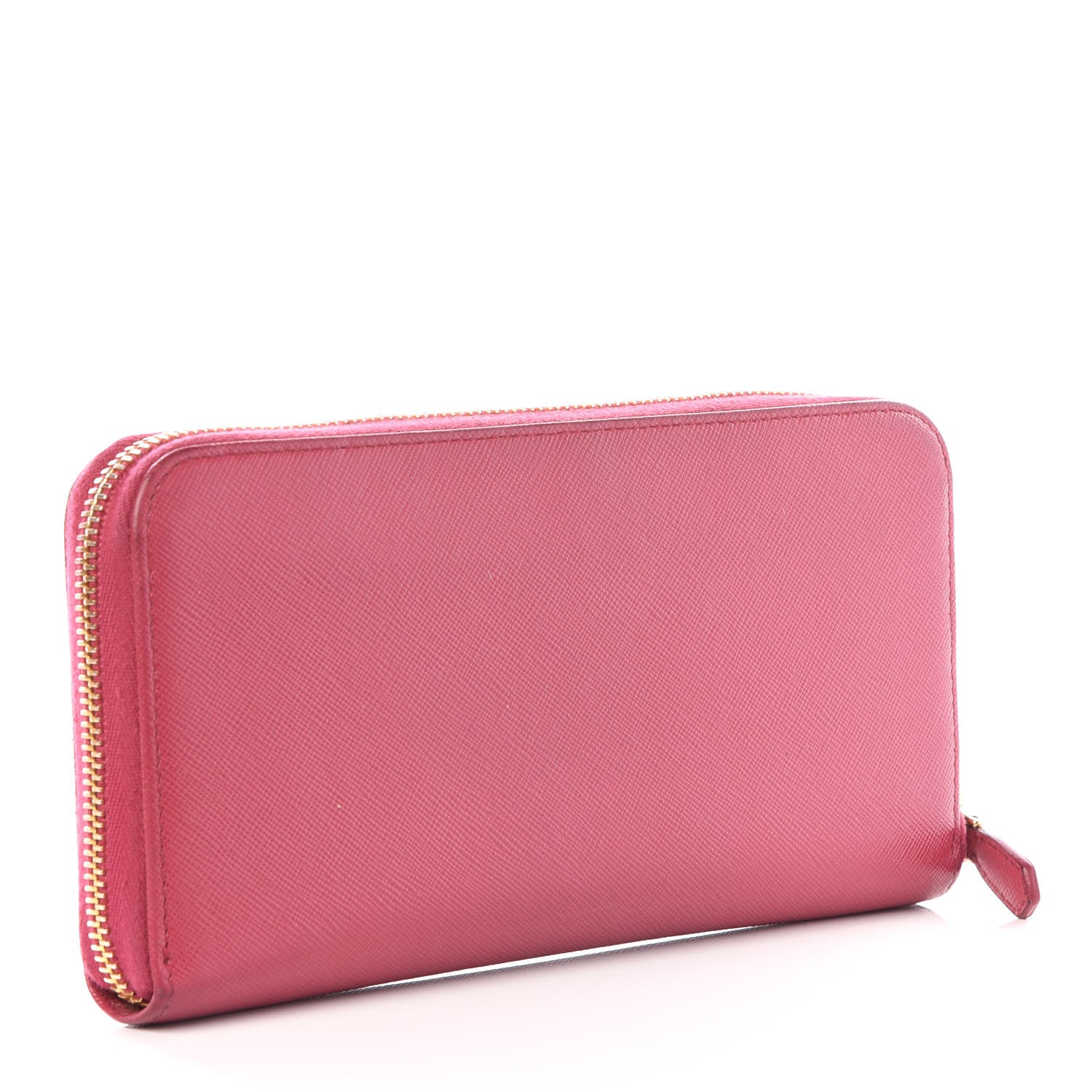 Prada Saffiano Zip Around Wallet Peonia 2 of 9