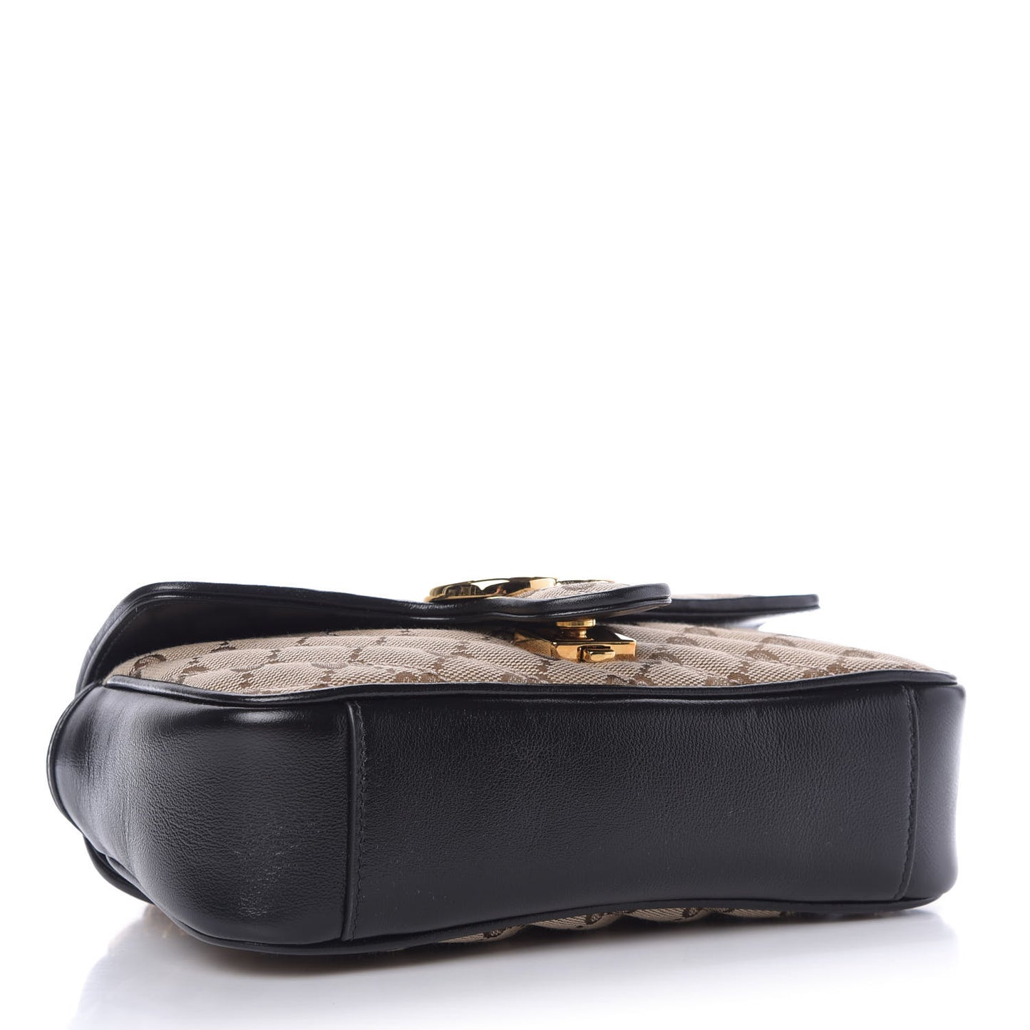 Monogram Matelasse Diagonal Mini GG Marmont Shoulder Bag Beige Black