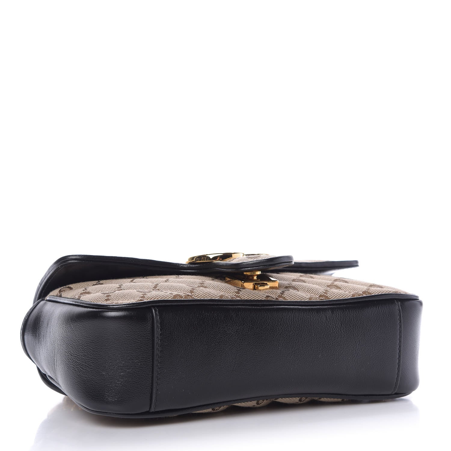 Gucci Monogram Matelasse Diagonal Mini GG Marmont Shoulder Bag Beige Black 4 of 9