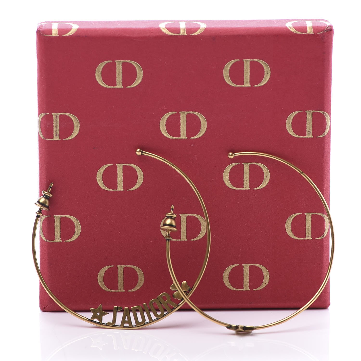 Christian Dior Metal J'Adior Hoop Earrings Aged Gold 6 of 6