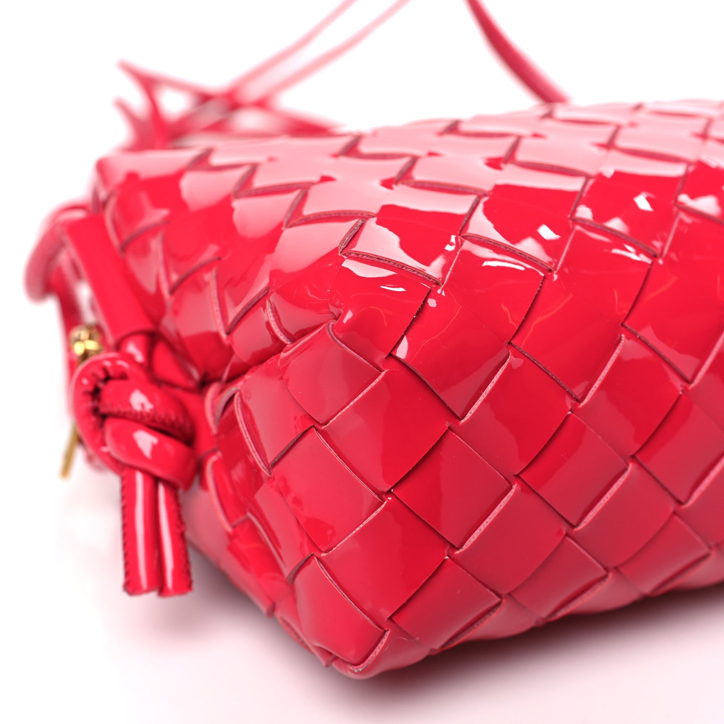 Patent Nappa Intrecciato Mini Loop Camera Bag Candy Stripe