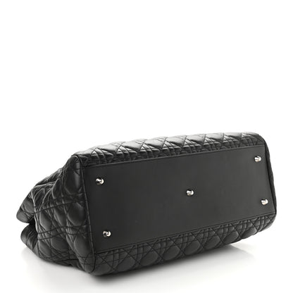 Christian Dior Lambskin Cannage Large Dior Soft Shopping Tote Black 4 of 9