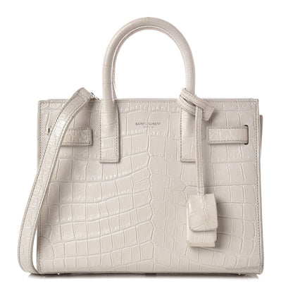 Saint Laurent Croc Calfskin Embossed Nano Sac De Jour Cream Souffle 1 of 15