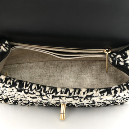 Chanel Tweed Quilted Mini Coco Handle Flap Black Beige 5 of 12