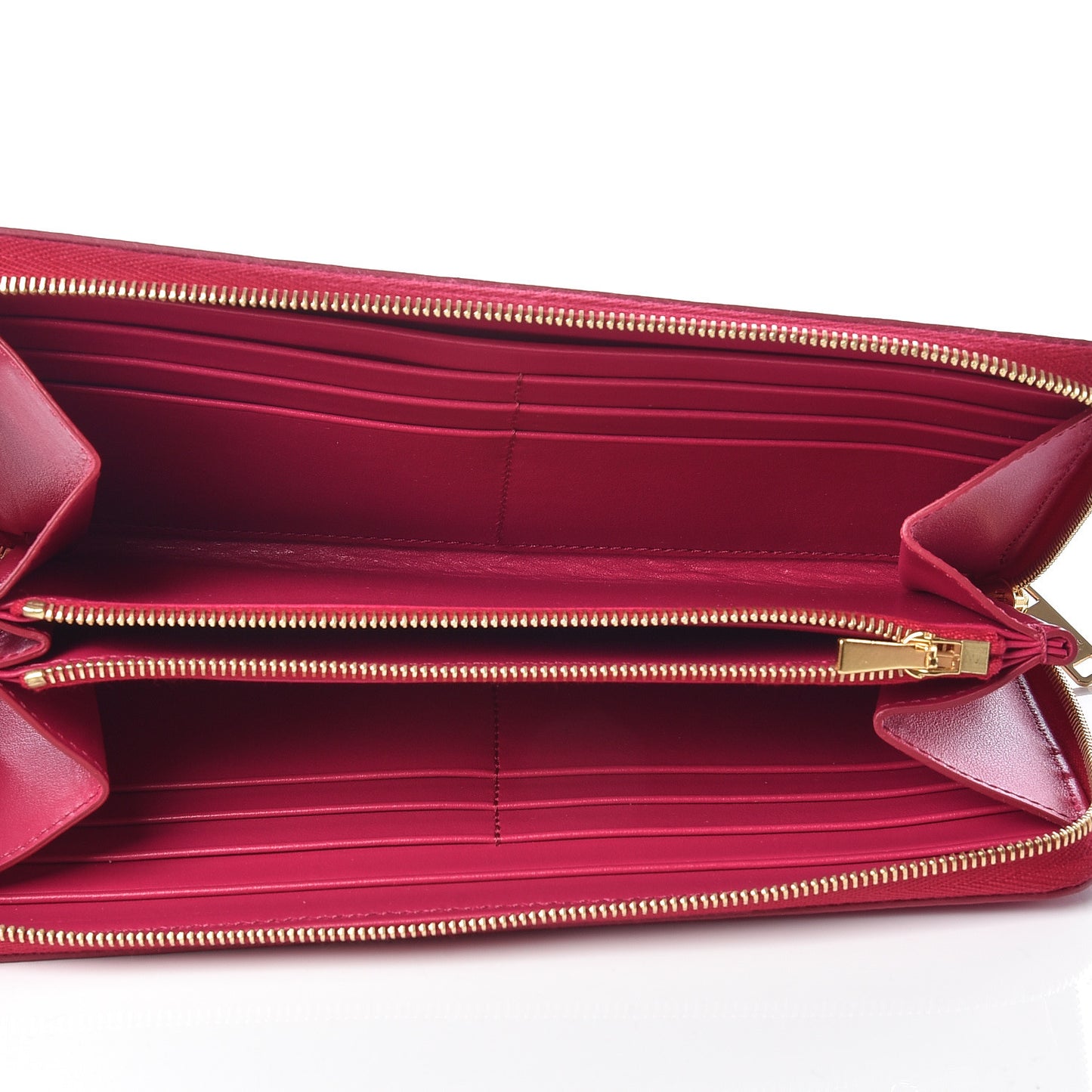 Grained Calfskin Large Zip Around Multifunction Wallet Pink