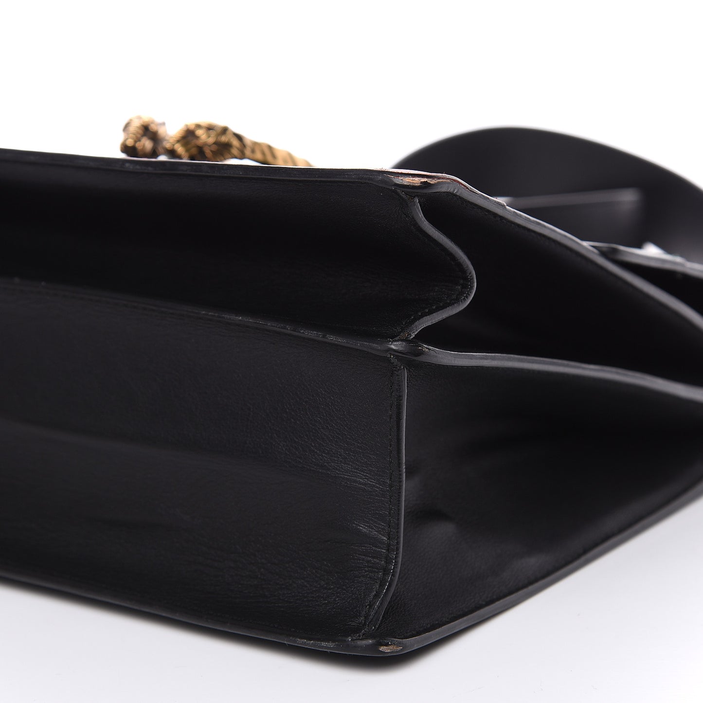 Calfskin Bamboo Web Large Dionysus Top Handle Bag Black Bright Evergreen Hibiscus Red
