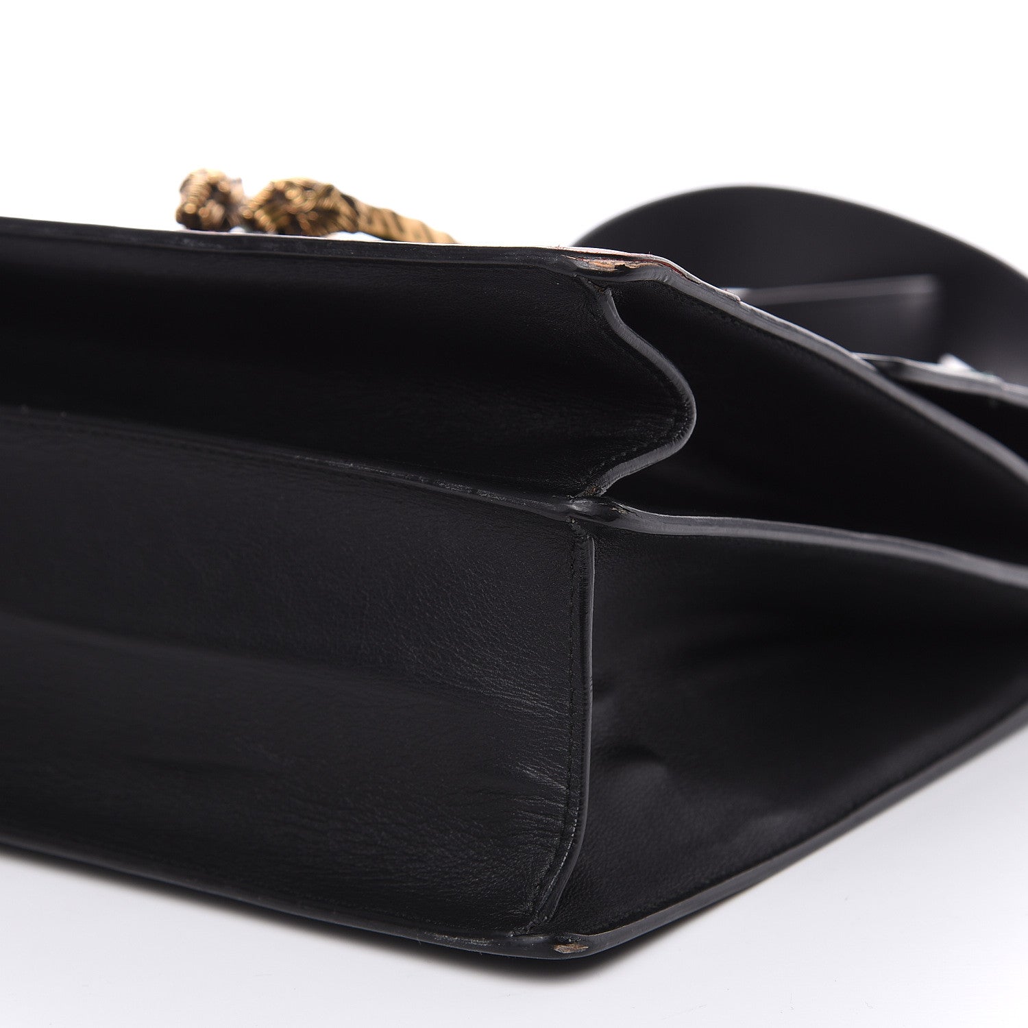Gucci Calfskin Bamboo Web Large Dionysus Top Handle Bag Black Bright Evergreen Hibiscus Red 10 of 16