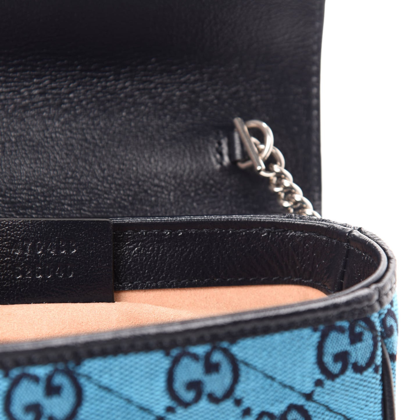 Monogram Multicolor Matelasse Diagonal Super Mini GG Marmont Shoulder Bag Light Blue