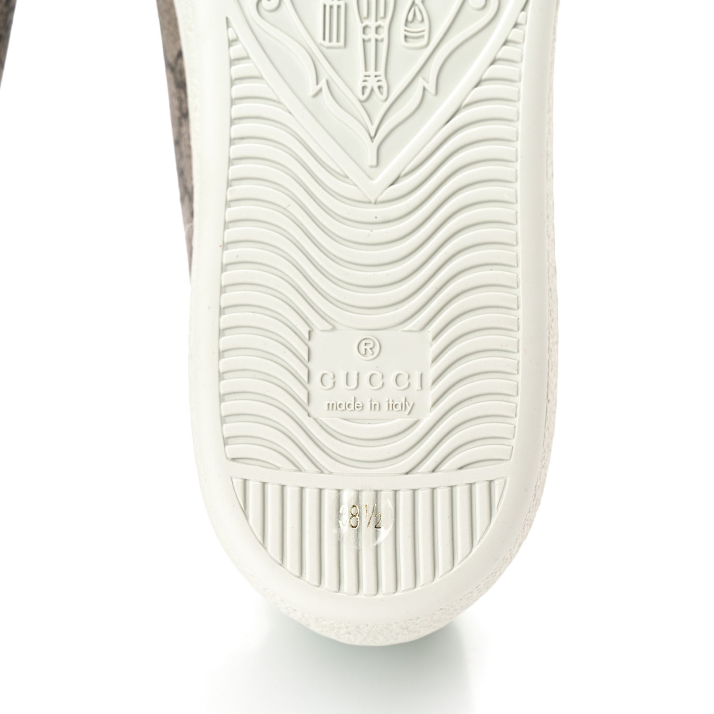 GG Supreme Monogram Fake/Not Womens Ace Sneakers 38.5 Beige New Shamarock Brown Sugar