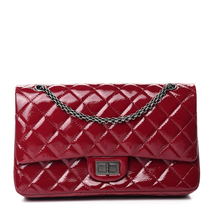 Chanel Distressed Patent Quilted 2.55 Reissue 227 Flap Red 1 of 14