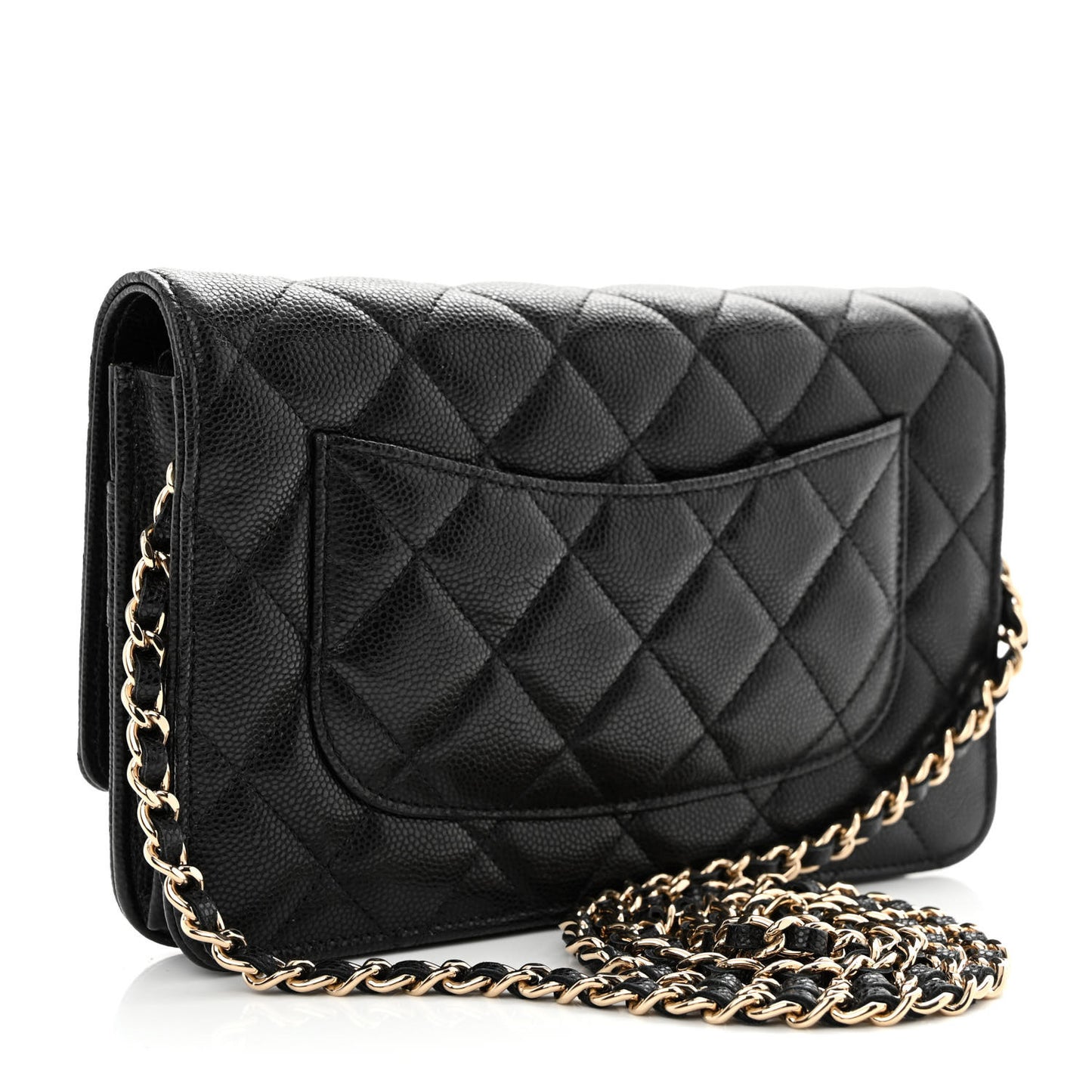 Caviar Quilted Coco Candy Wallet On Chain WOC Black