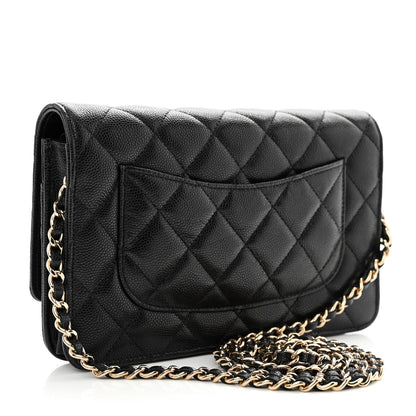 Chanel Caviar Quilted Coco Candy Wallet On Chain WOC Black 2 of 11