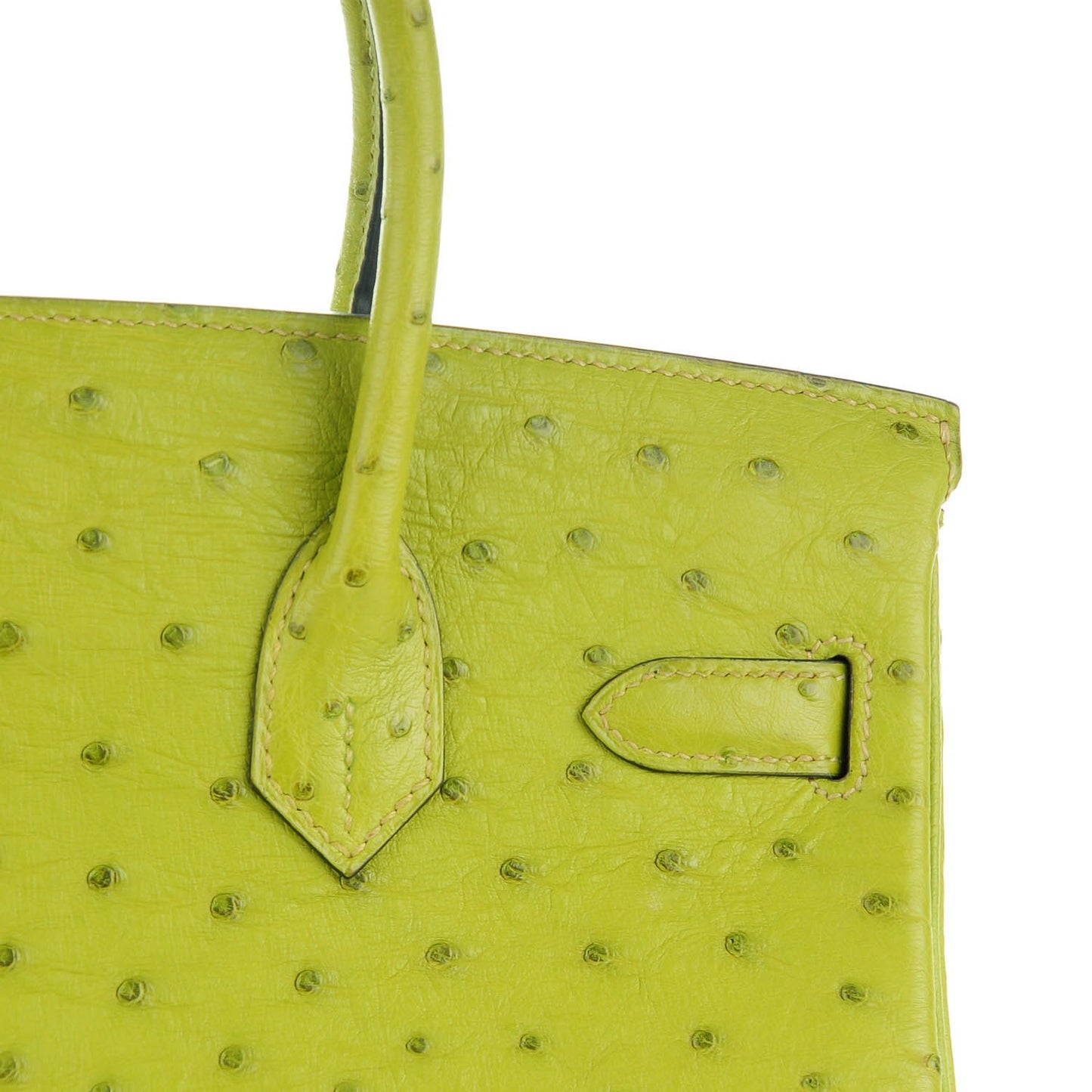 Ostrich Birkin 30 Vert Anis