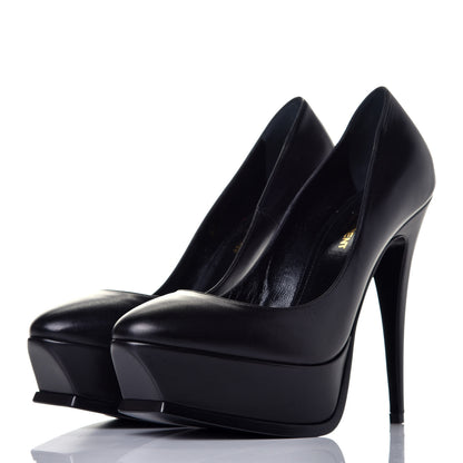 Saint Laurent Calfskin Tripon Tribute 105 Pumps 38 Black 3 of 8