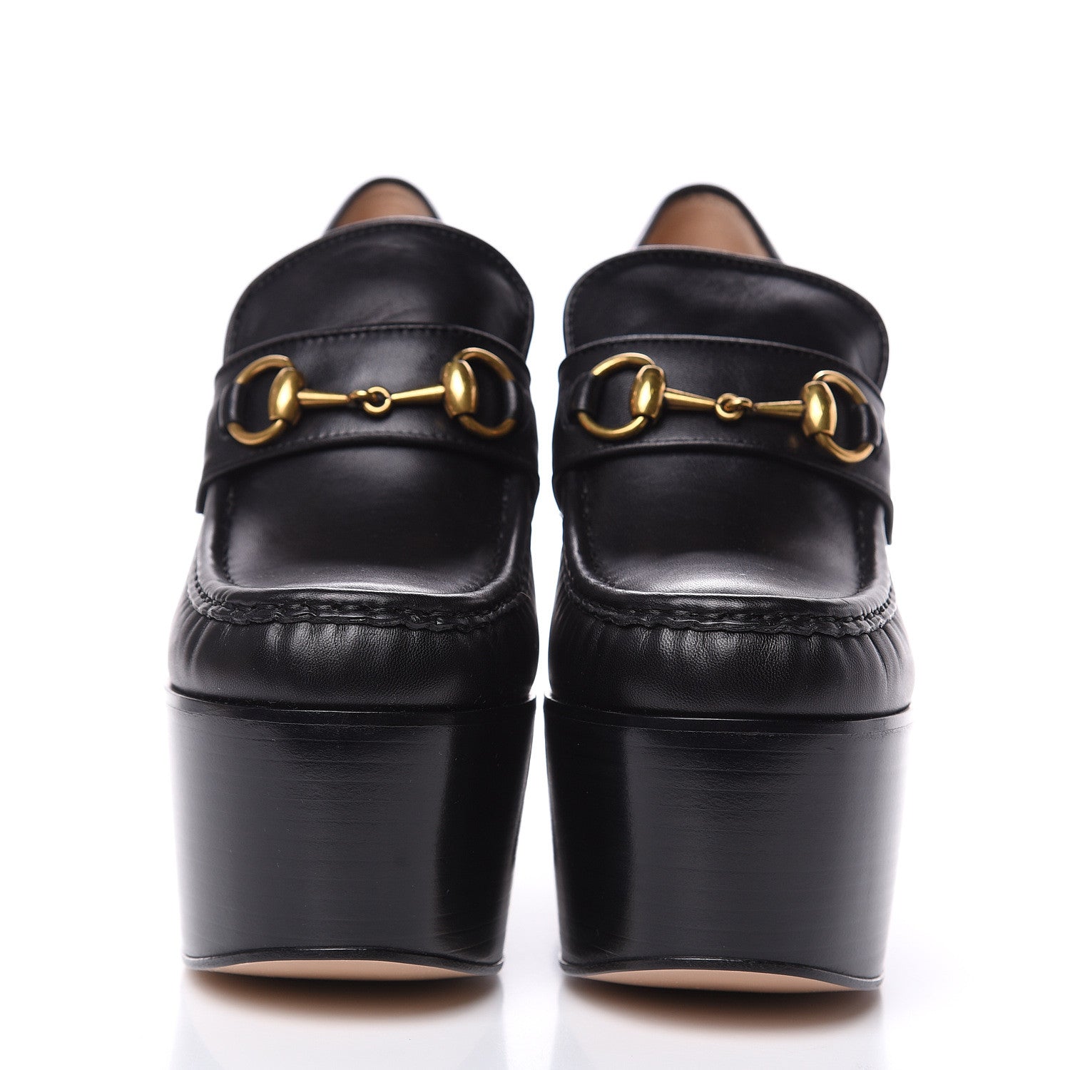 Gucci Malaga Kid Pearl Studded Vegas Platform Loafers 38 Black 2 of 9