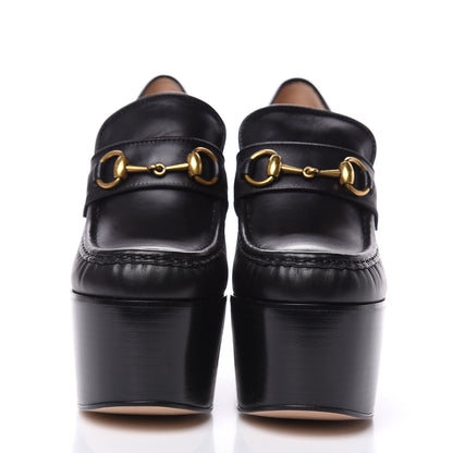 Gucci Malaga Kid Pearl Studded Vegas Platform Loafers 38 Black 2 of 9