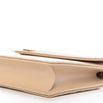 Saint Laurent Grain De Poudre Matelasse Chevron Monogram Envelope Chain Wallet Nude Powder 7 of 10