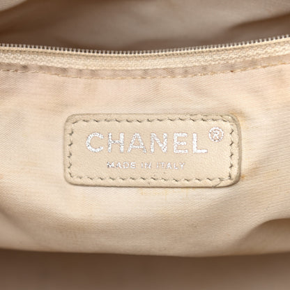Chanel Metallic Coated Canvas Quilted Small Paris Biarritz Tote Gold 13 of 22