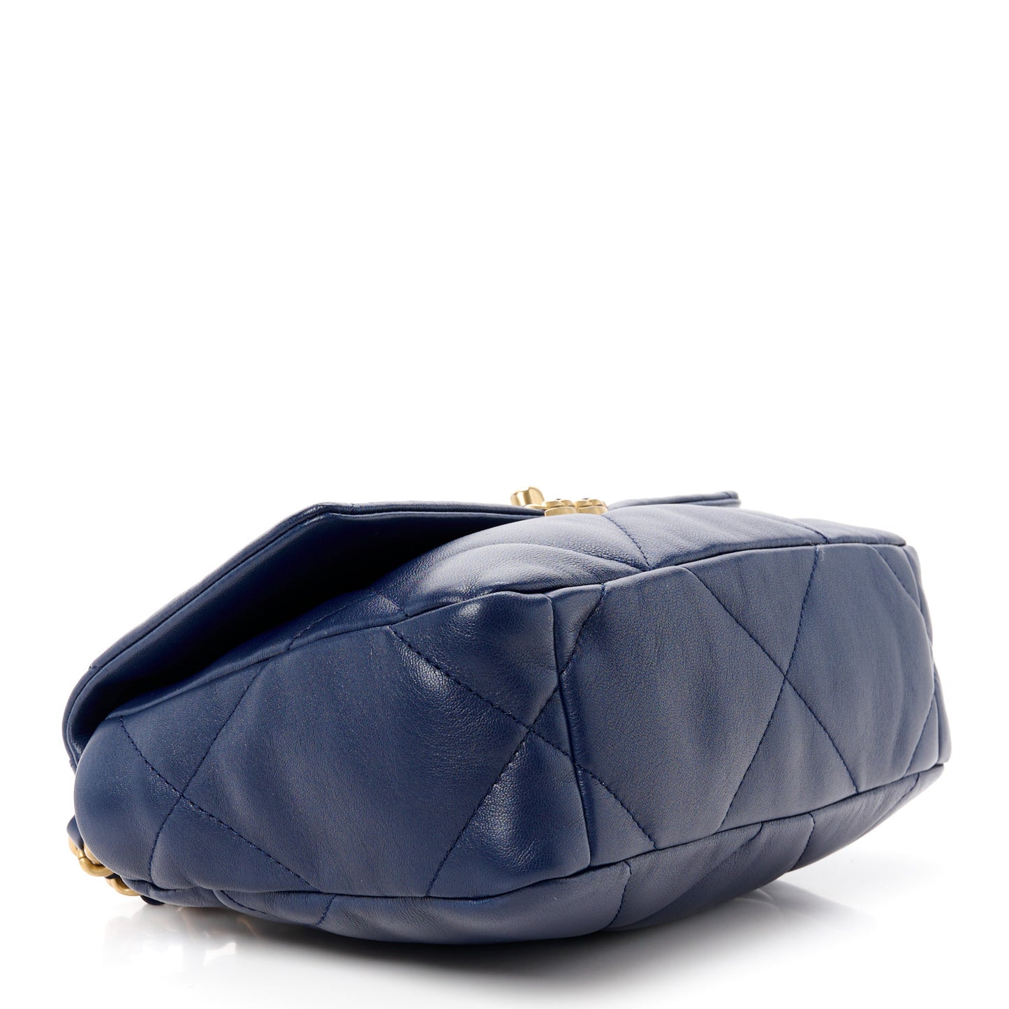 Lambskin Quilted Medium Chanel 19 Flap Navy Blue