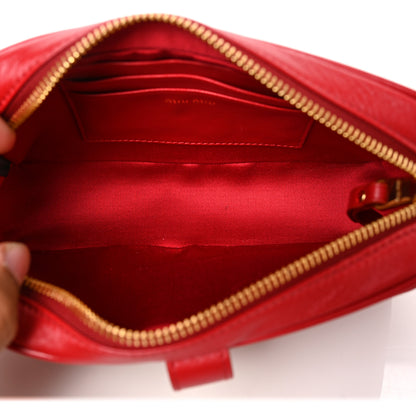 Miu Miu Nappa Matelasse Zip Shoulder Bag Fuoco 5 of 8