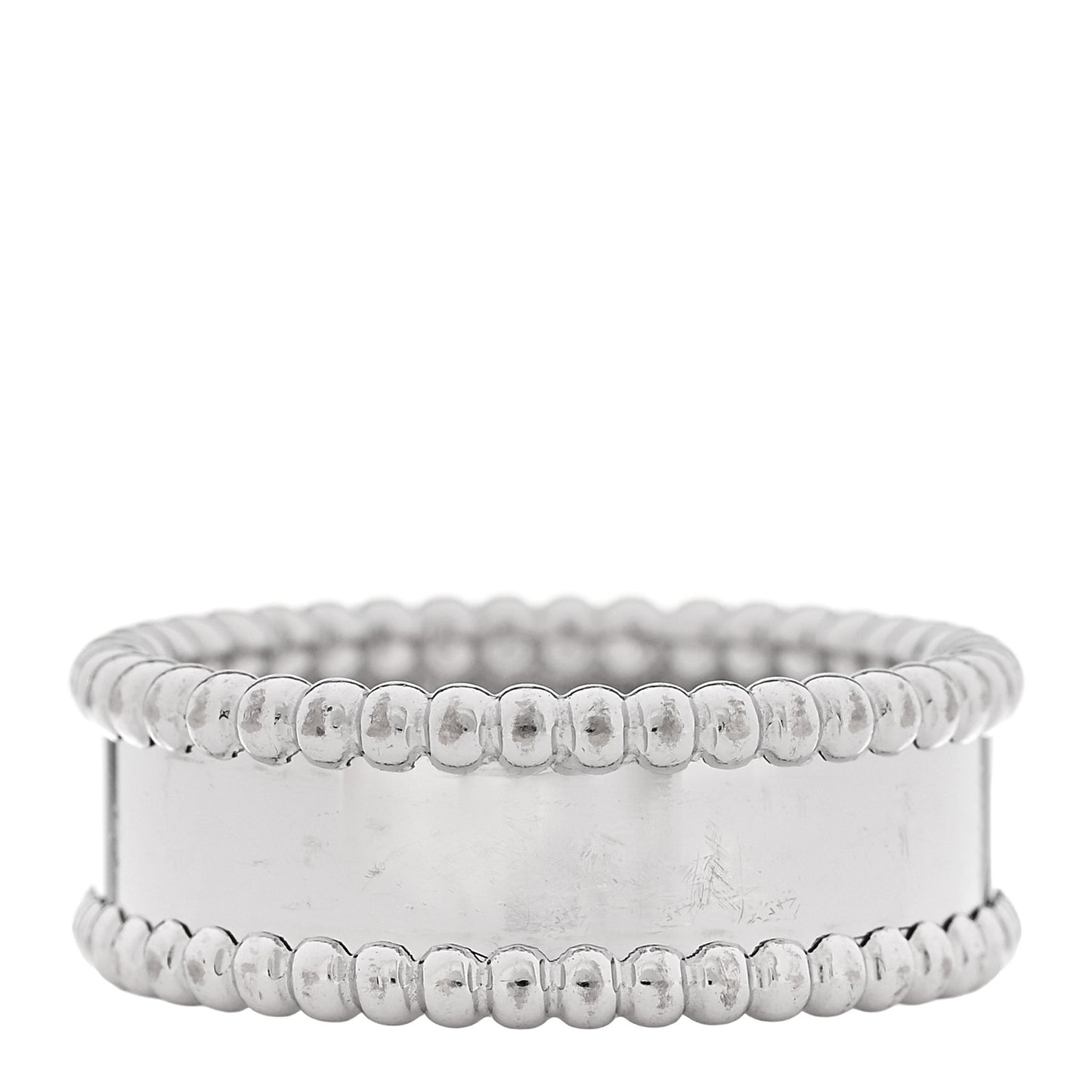 18K White Gold Perlee Signature Ring 58 8.25