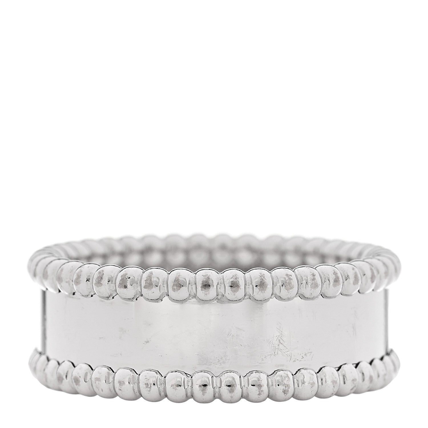 Van Cleef & Arpels 18K White Gold Perlee Signature Ring 58 8.25 3 of 9