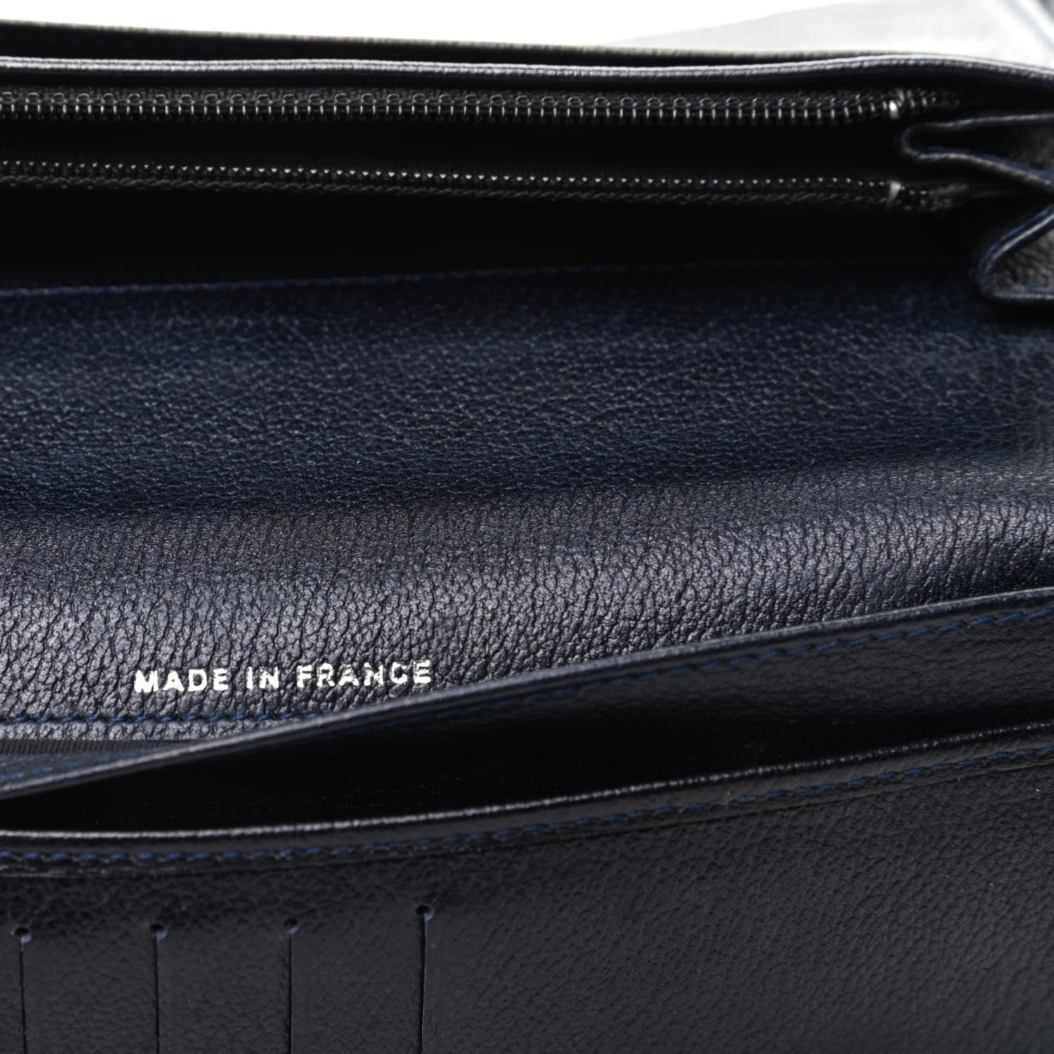 Chanel Goatskin Camellia Embossed Yen Wallet Black 7 of 11
