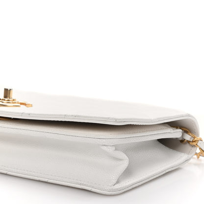 Chanel Caviar Quilted Camellia Clutch With Chain White 11 of 11