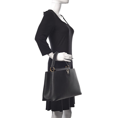 Louis Vuitton Taurillon Capucines MM Black 2 of 11