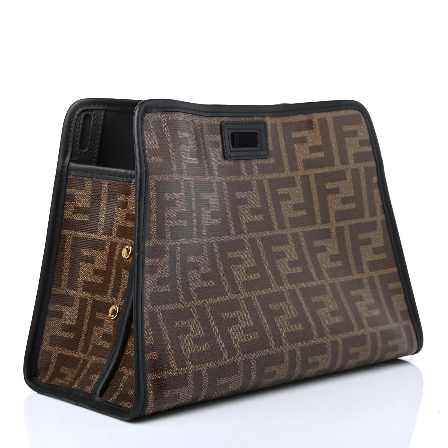 Glazed Fabric Vitello Century FF 1974 Stamp Patch Mini Peekaboo Defender Cover Mogano Panna Black