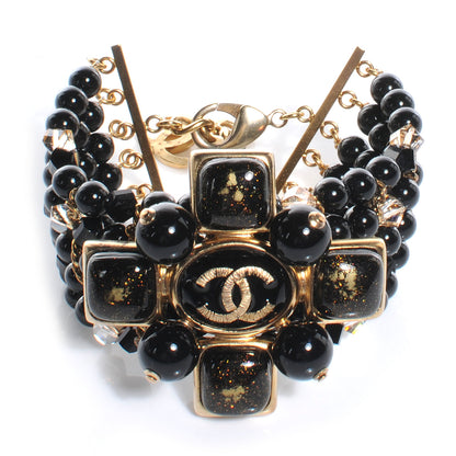 Chanel Beaded Gripoix Bracelet Black 1 of 5
