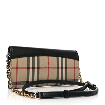 Burberry Calfskin House Check Henley Wallet On Chain Black 3 of 8