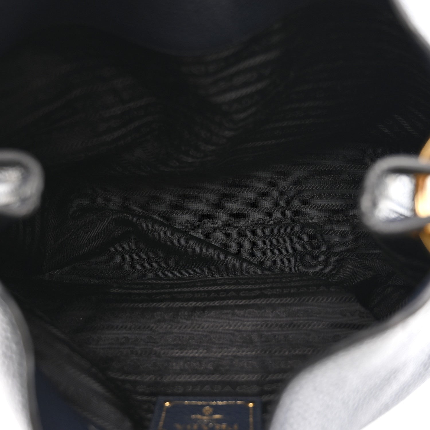 Prada Vitello Phenix Embossed Logo Hobo Baltico 5 of 11