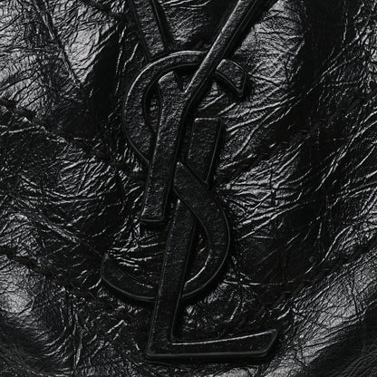 Saint Laurent Crinkled Calfskin Matelasse Monogram Medium Niki Chain Satchel Black 7 of 9