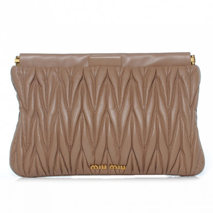 Miu Miu Leather Matelasse Clutch Cammeo 1 of 9