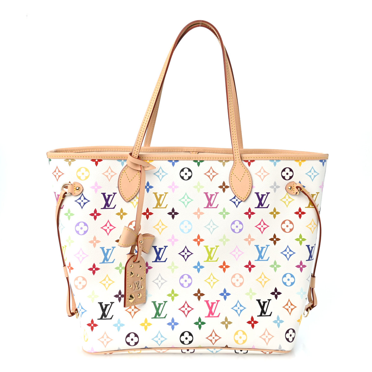 LV X TM Monogram Multicolor Neverfull MM White