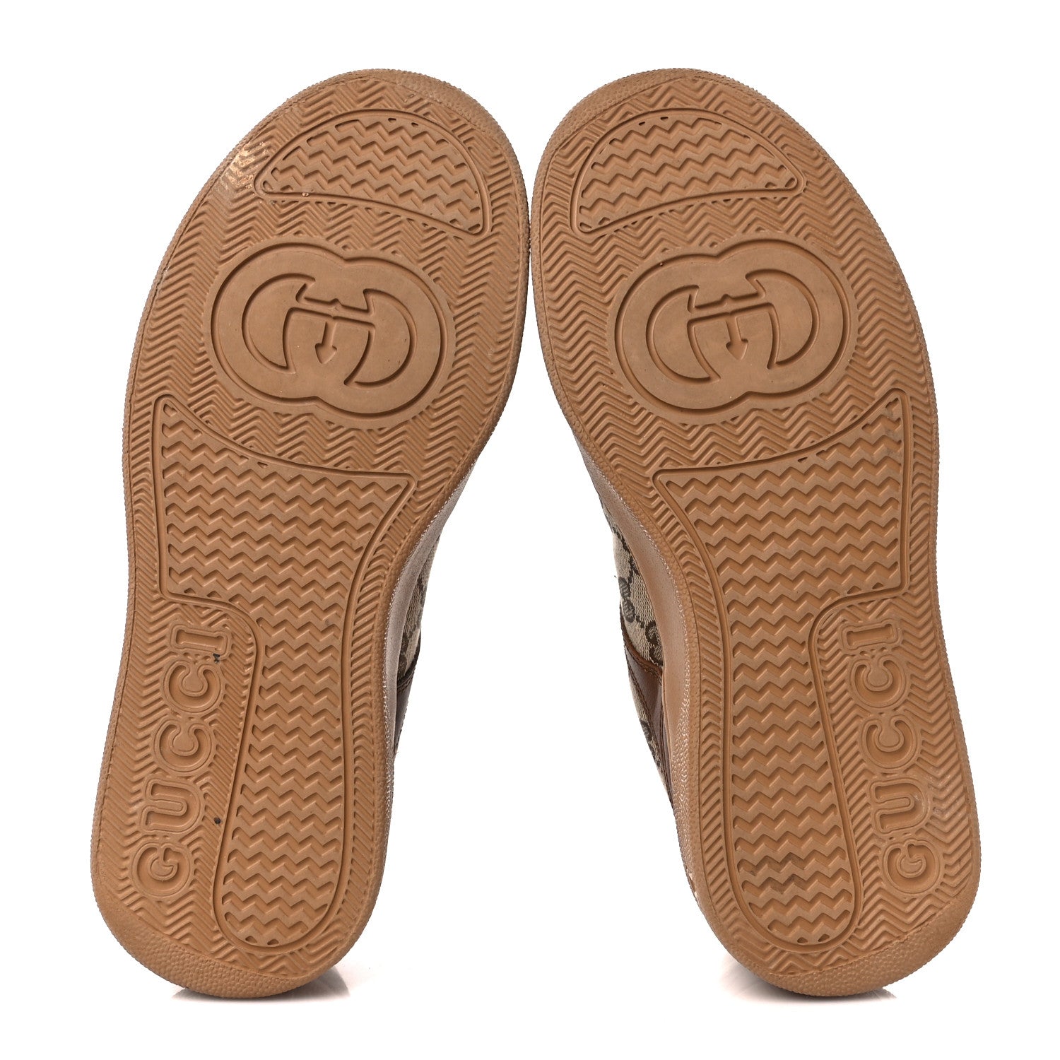 Gucci Calfskin GG Monogram Womens Platform 55mm Sneakers 39 Hezelnut Beige Ebony Mystic White 5 of 10
