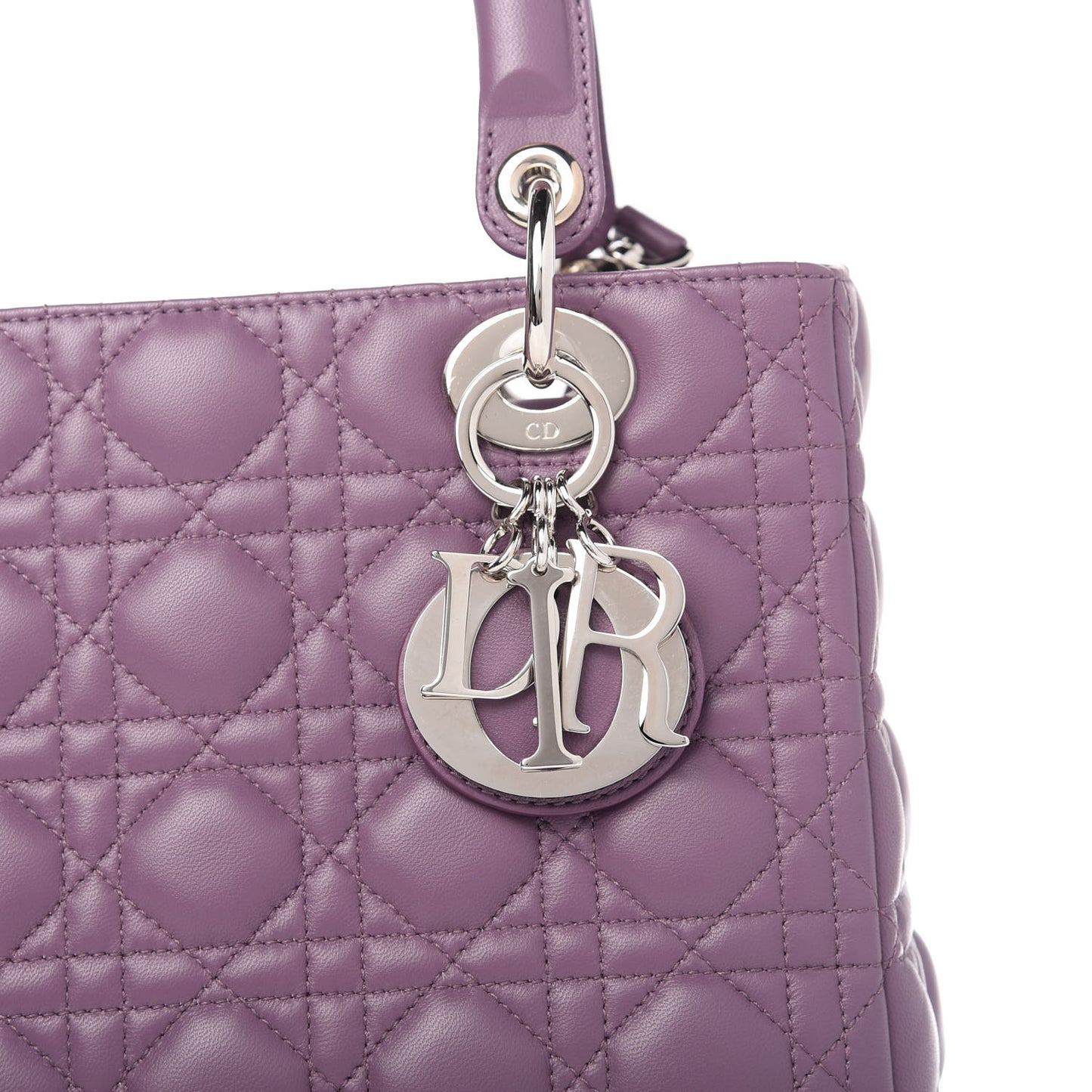Lambskin Cannage Medium Lady Dior Purple