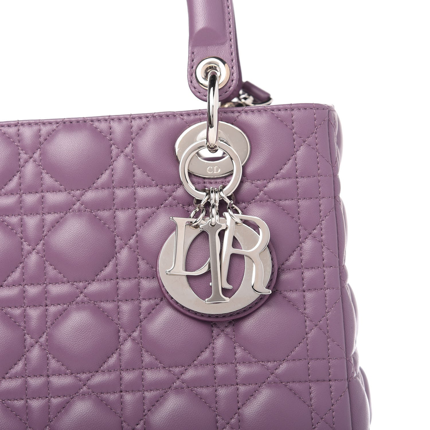 Christian Dior Lambskin Cannage Medium Lady Dior Purple 10 of 11