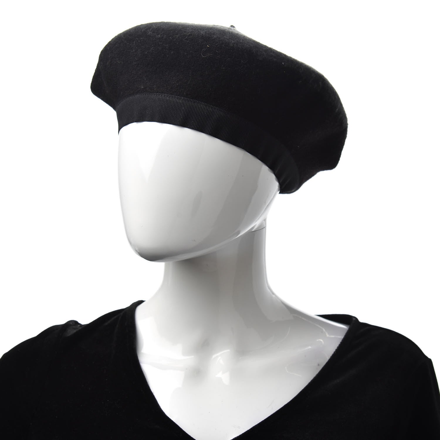 Christian Dior Rabbit Felt DiorArty Beret Black Grey 2 of 6
