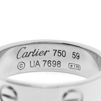 Cartier 18K White Gold 5.5mm LOVE Ring 59 8.75 4 of 4